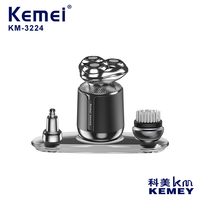 Cross-border manufacturers directly supply KEMEI /KEMEI three-blade shaver new magnetic multi-functional three-in-one waterproof electric shaver KM-3224
