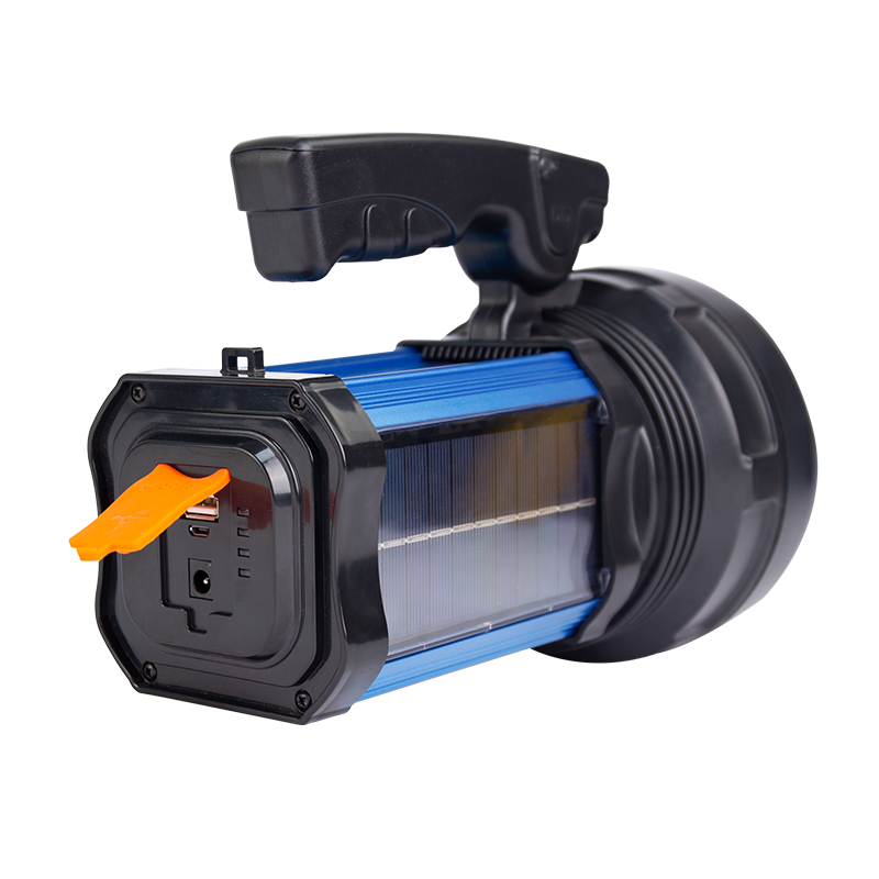 HB1009太阳能手电筒USB充电强光远射多功能手电筒LED强光应急灯