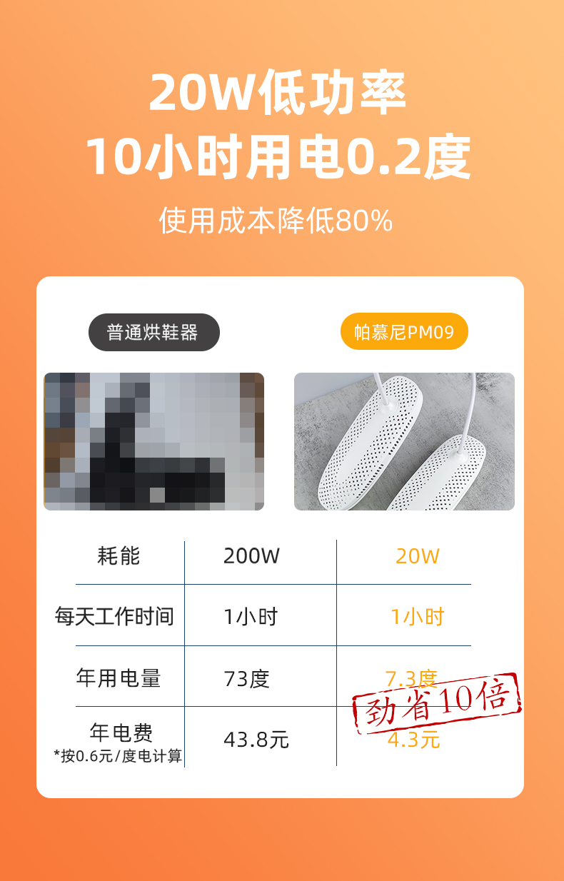 烘鞋器干鞋器鞋子烘干器定时家用小型哄鞋机洗鞋烤鞋暖鞋神器蓝光定时款详情11