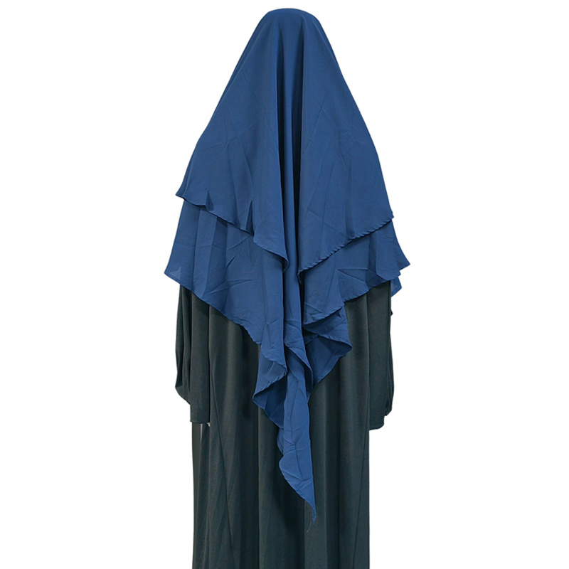 Pañuelo de oración de moda musulmana de alta calidad para mujeres estilo étnico pañuelo de tela nida de alta calidad triángulo largo 1+2