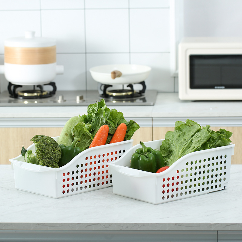 Plastic hollowed-out slanted kitchen storage basket, vegetable washing, storage, organization and storage basket, miscellaneous and seasoning storage basket Specification image