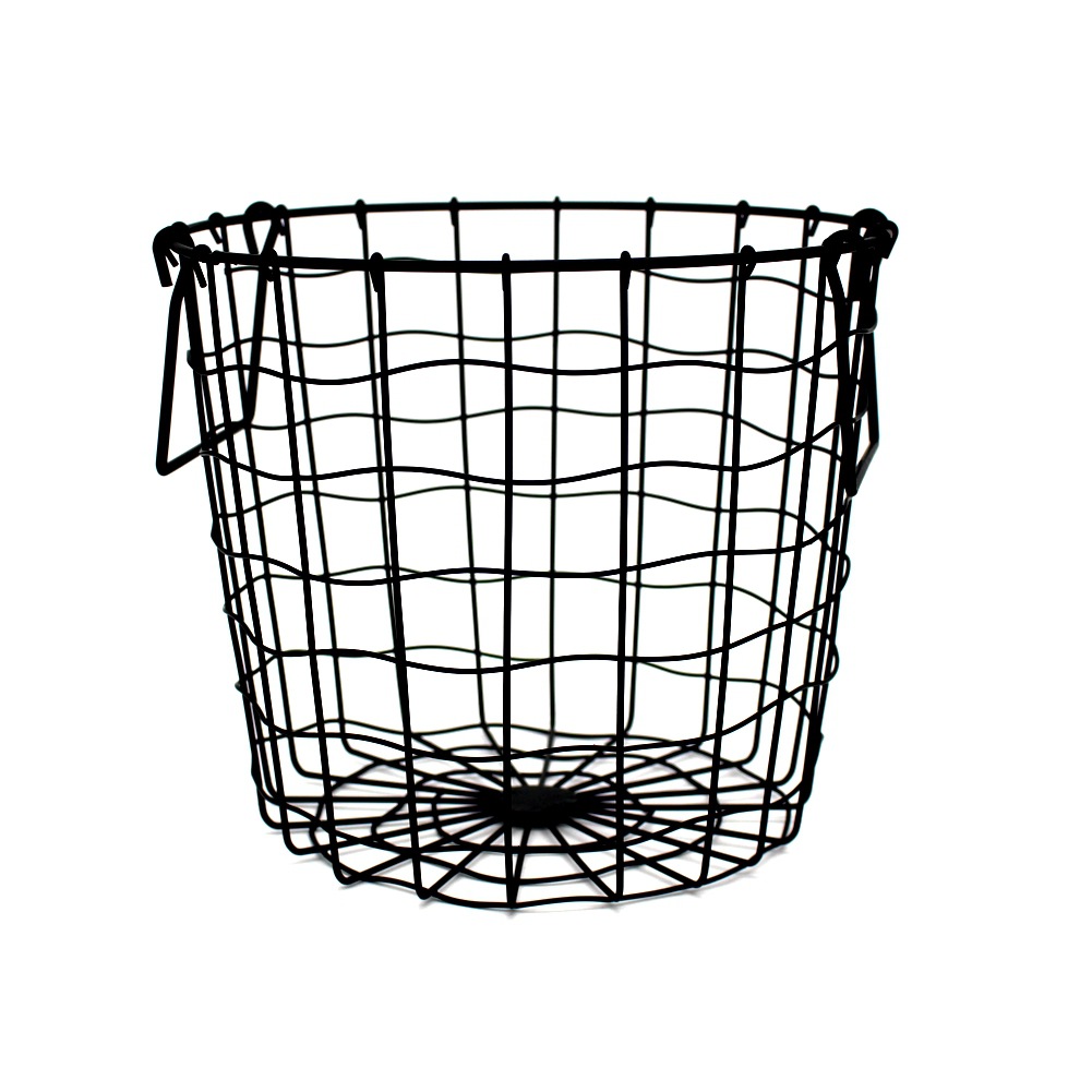 Nordic Wind Woven Iron Storage Basket Tabletop Storage Basket Black Storage Basket Home Grid Laundry Basket Wholesale details Picture