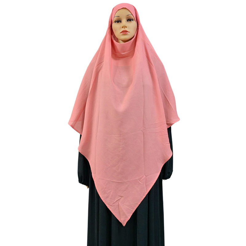 1+2 High-quality chiffon women's Muslim fashion prayer headscarf in the Yangtze River Delta, ethnic style, high-quality fabric headscarf, full color series, uniform size