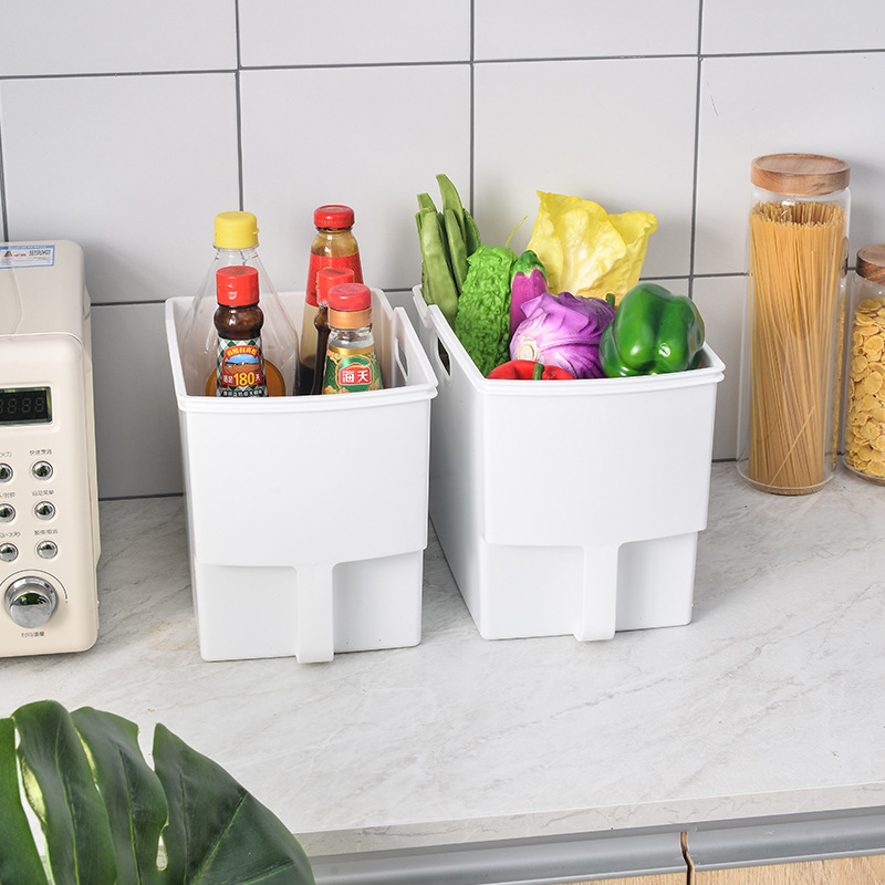 File desk organizer with handle Plastic PP organizer organizer Kitchen seasoning fruit organizer box thumbnail
