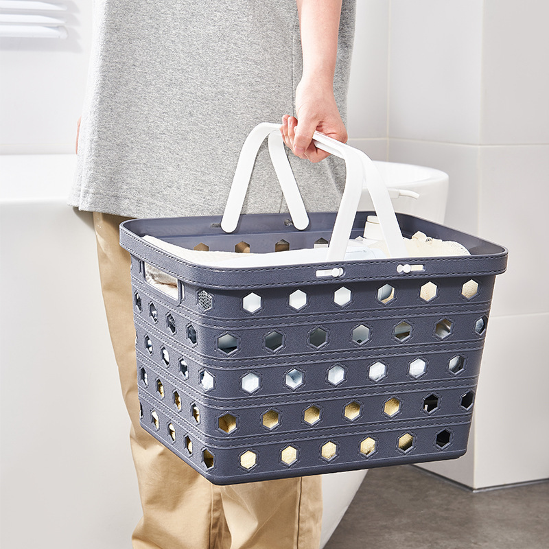 Wholesale of multi-functional storage baskets, plastic PP children's toy organizing and storage baskets, hand-held dirty clothes and sundries organizing baskets Application Scenario