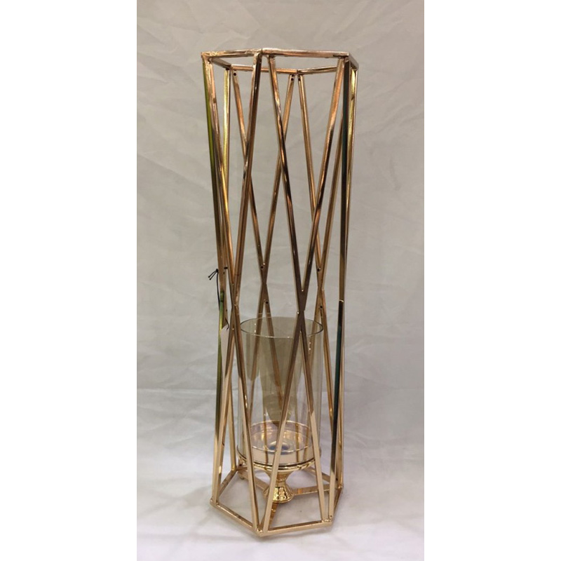 通宇摆件烛光晚餐道具灯北欧铁艺家居装饰品创意个性浪漫326网架桶金色