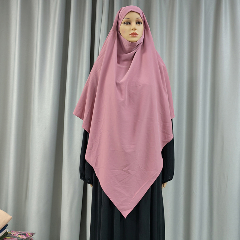 Nueva fábrica transfronteriza venta directa multicolor para mujeres musulmanes color sólido nida hijab moda larga europa y américa nuevo hijab anterior siguiente 3 Application Scenario