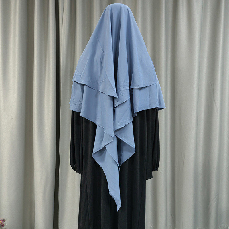 1+2 High-quality chiffon women's Muslim ethnic style Nida fabric headscarf Fashionable prayer headscarf from the Yangtze River Delta Specification image