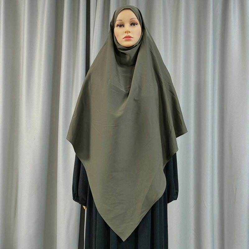 1+2 High-quality chiffon women's Muslim ethnic style Nida fabric headscarf Fashionable prayer headscarf from the Yangtze River Delta details Picture