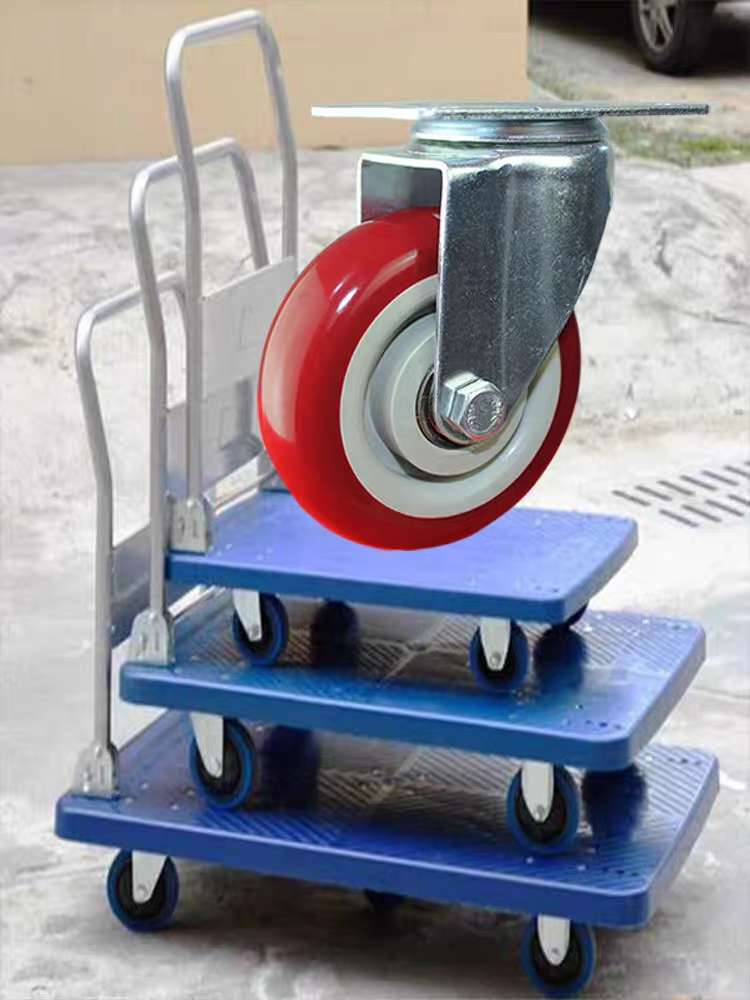 Universal Wheel, Medium Jujube Red Wheel, Pushing Wheel, Shelf Wheel, Tool Box Wheel, Machinery Wheel Item Picture