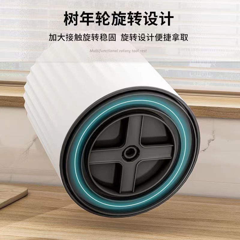 可旋转刀架厨房置物架新款筷笼圆形筷子筒圆筒刀具筷子笼一体收纳详情5