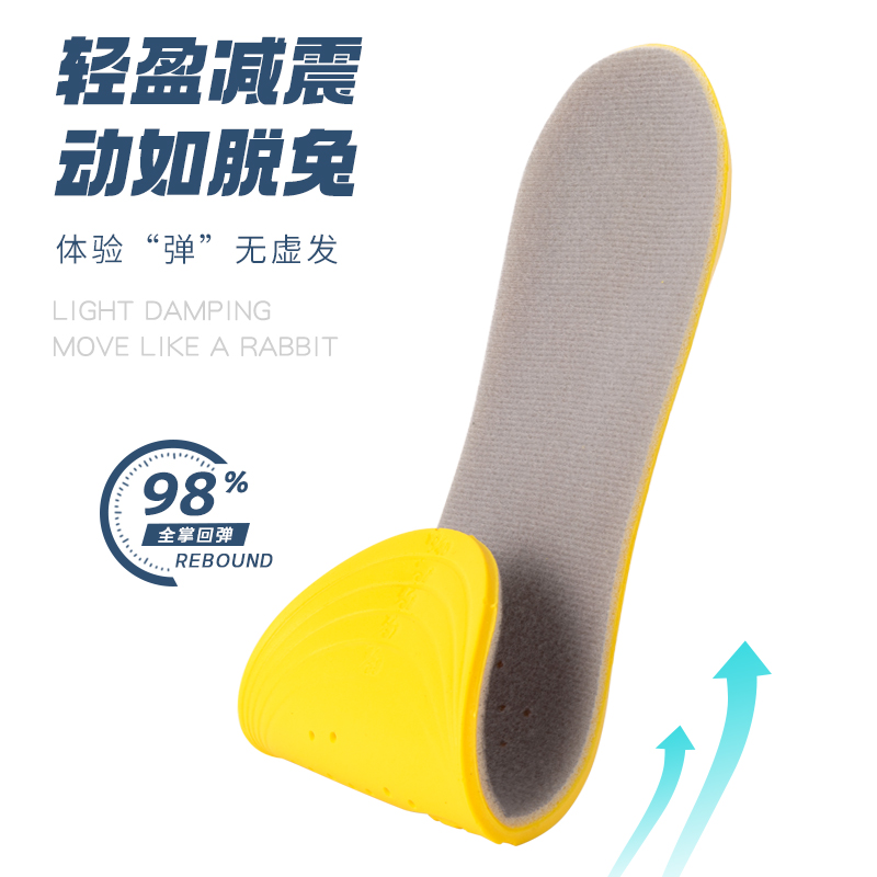 Pu Men's Sweat Absorbent Deodorant Sports Insole Breathable Shock Absorbent Soft Long Standing Barefoot Insole Women's Military Training Summer details Picture