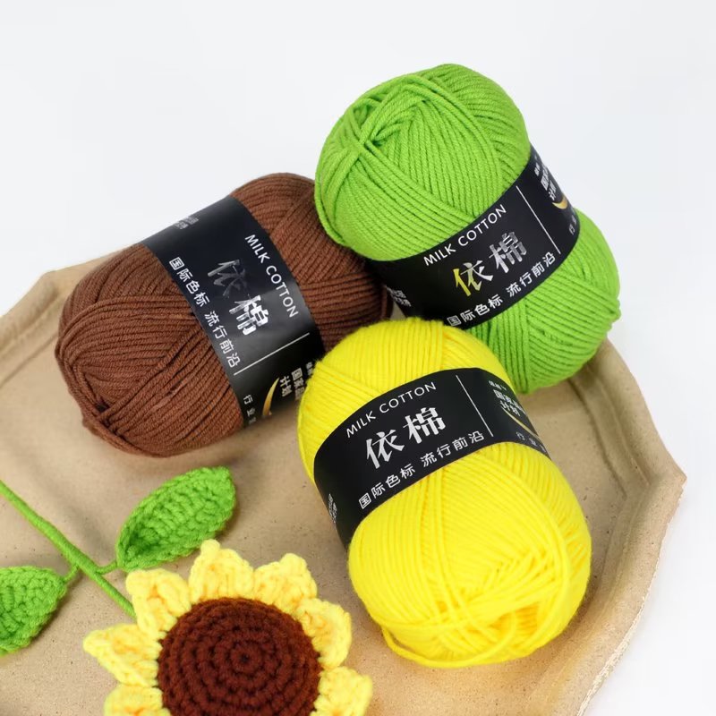 Multicolor Wool Color Card Creative Braided Hand-Made Children's Educational Material Package Milk Cotton Baby Thread