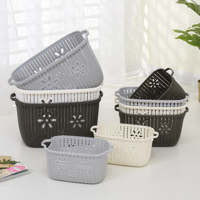 Creative Plastic Storage Basket Hollow-Out Large Children's Toy Storage Basket Kitchen Vegetable Storage Basket Wholesale Specification drawing