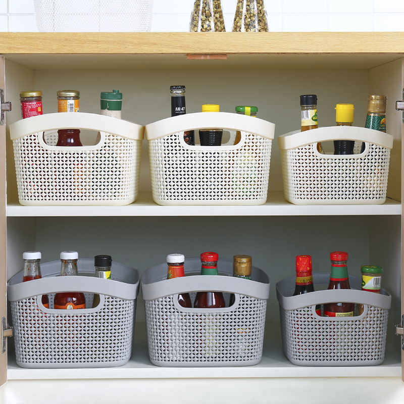 Nordic Plastic Bead Curtain Toy Storage Basket Desktop Storage Basket Kitchen Snack Storage Box Bathroom Bath Basket Item Picture