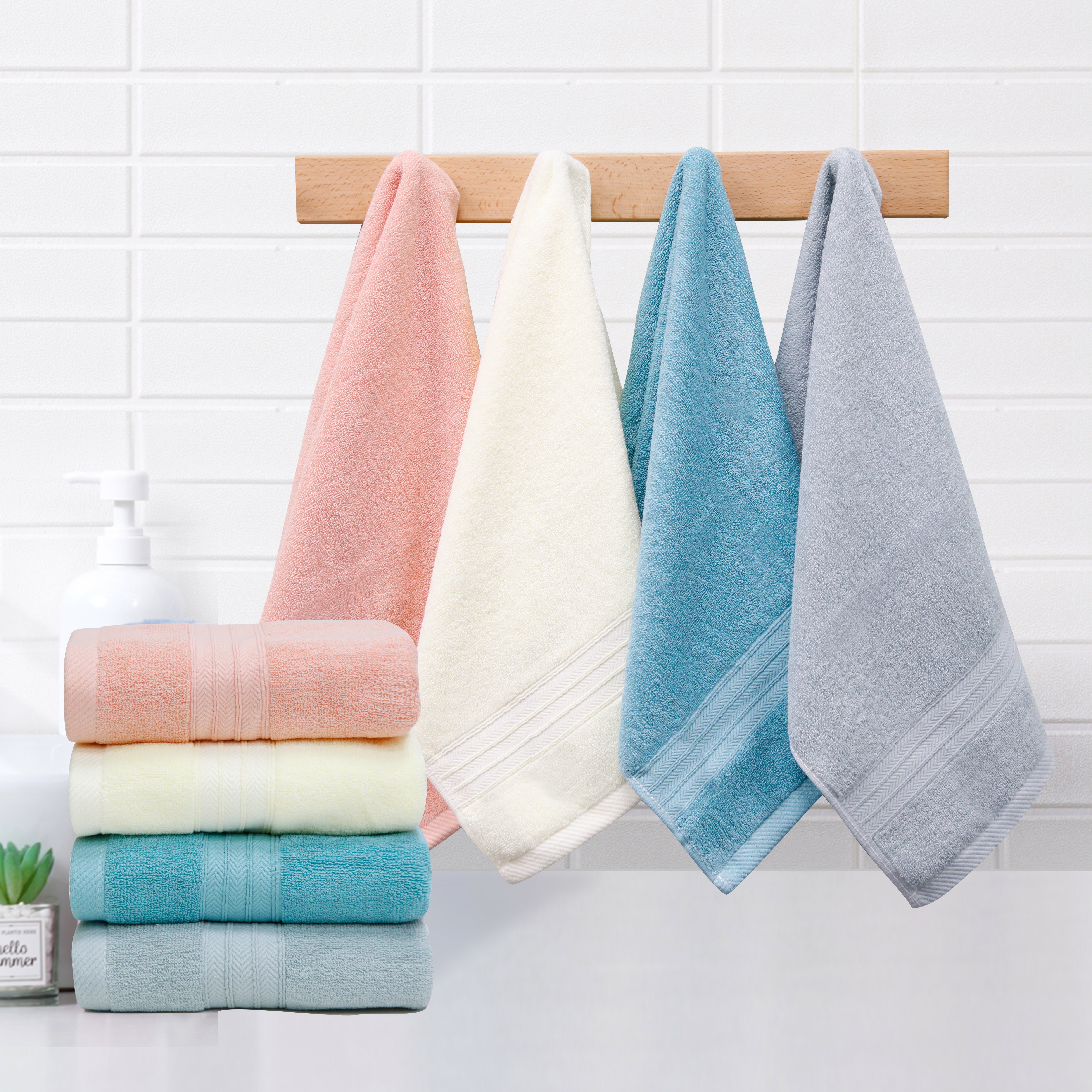 Hengyuanxiang 2GT2293 is a cost-effective pure cotton plain towel with no color fading or shedding. It is soft and absorbent, making it an excellent gift pic 2