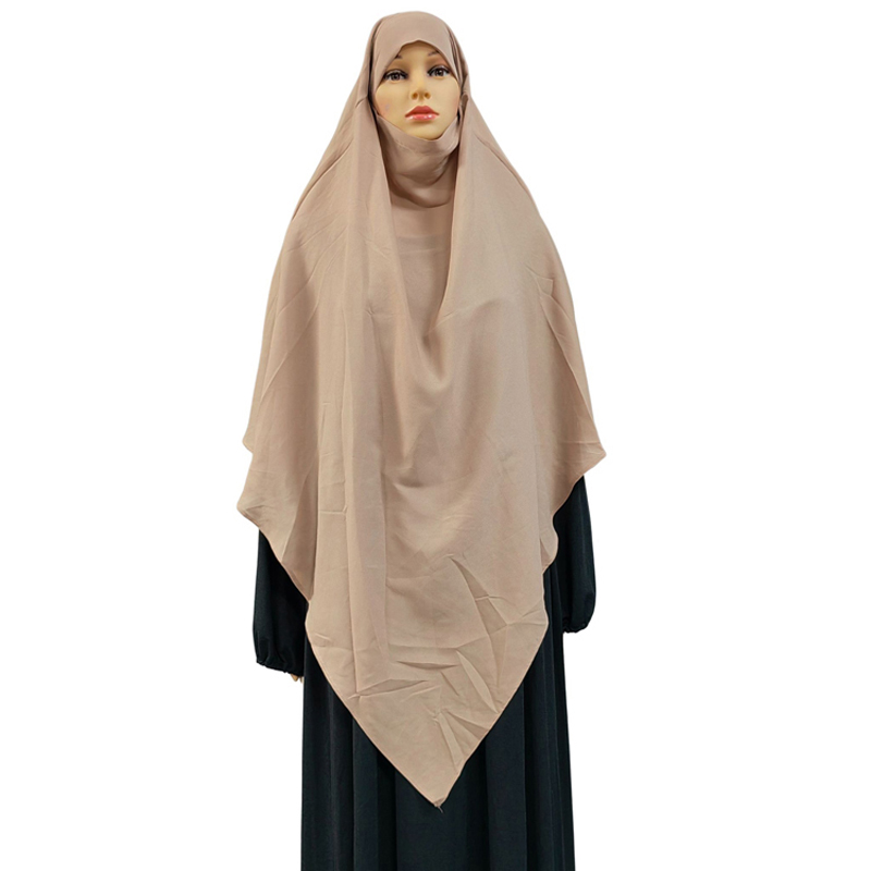 Yangtze River Delta 1+2 High-quality Chiffon women Muslim Fashion Prayer headscarf, ethnic style high-quality fabric fashion headscarf