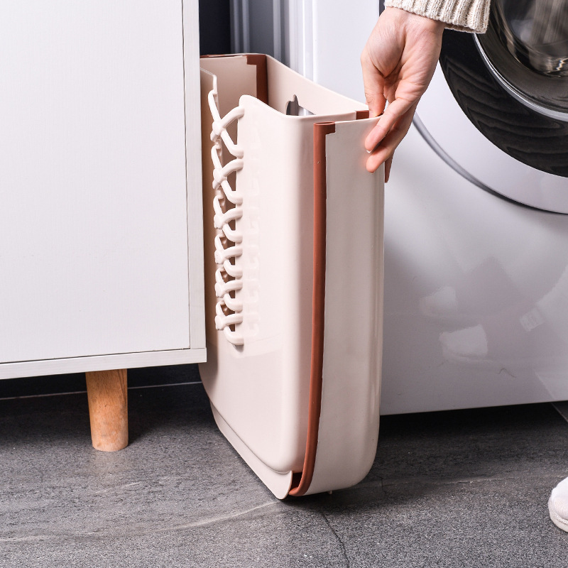 Wall Hanging Bathroom Corner Rack Folding Laundry Basket Plastic Rectangular Storage Basket Bathroom Traceless Hanging Organizer Basket Specification drawing