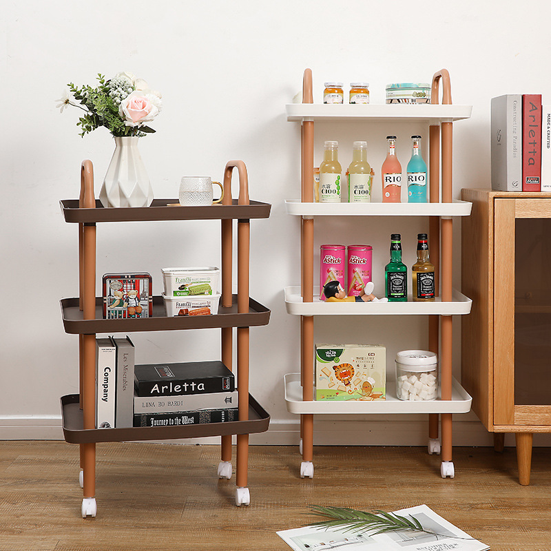 Plastic Assembly With Roller Rack Kitchen Fruit And Vegetable Organizer Bathroom Toiletries Organizer details Picture