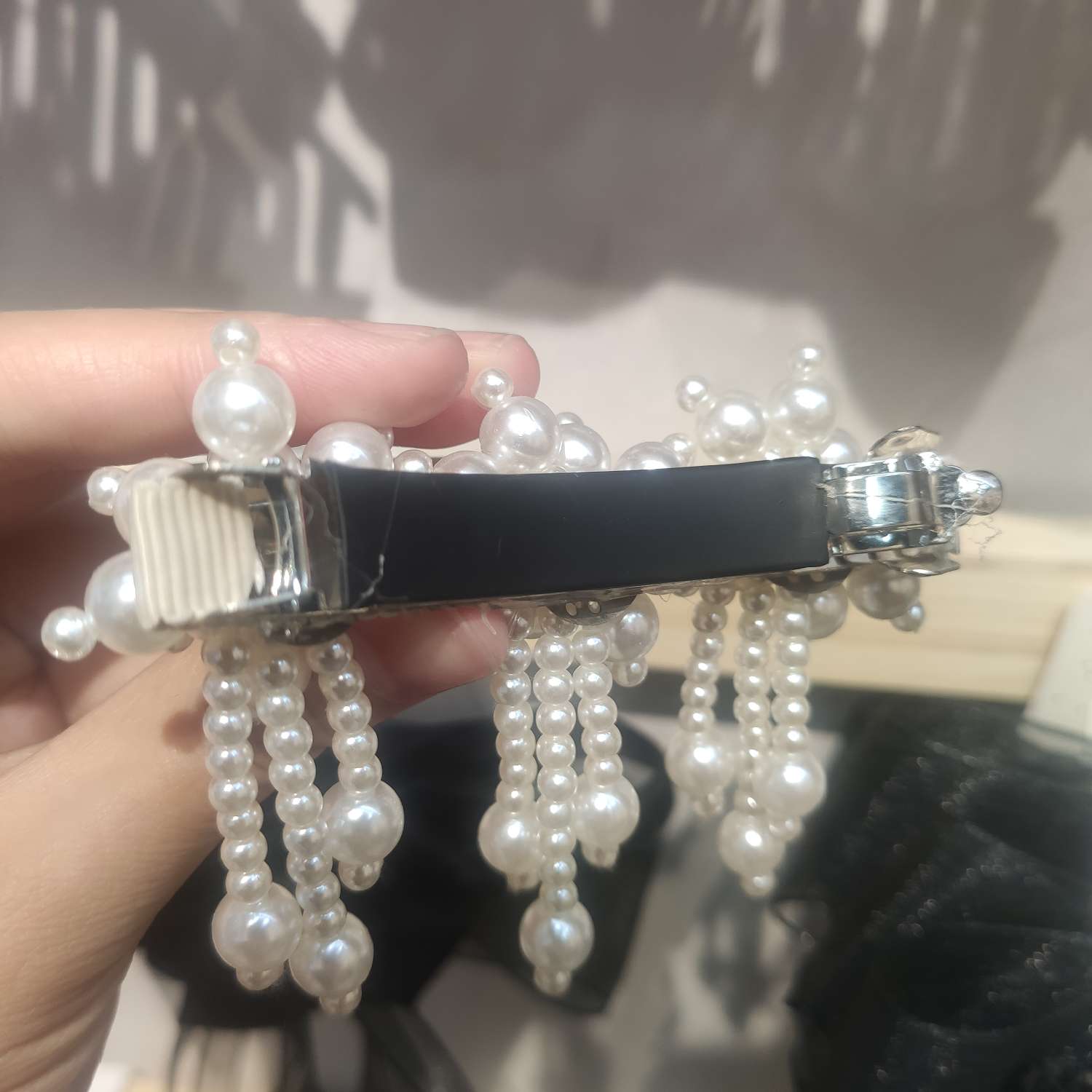 Real Shot Multi-String Pearl Spring Clip Hair Clip Pendant Hair Accessories Specification drawing
