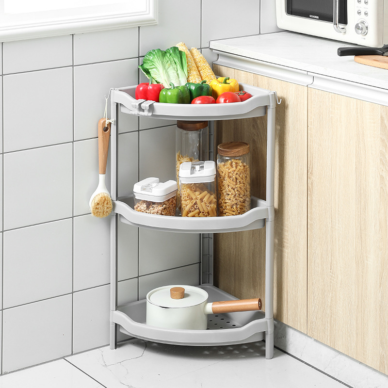 Bathroom Corner Tripod Plastic Detachable Triangle Shelving Toiletries Organizer Storage Shelving