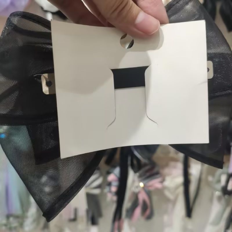 Real Black Yarn Bow Broken Diamond Embellish Version Stiff Without Deformation Specification drawing
