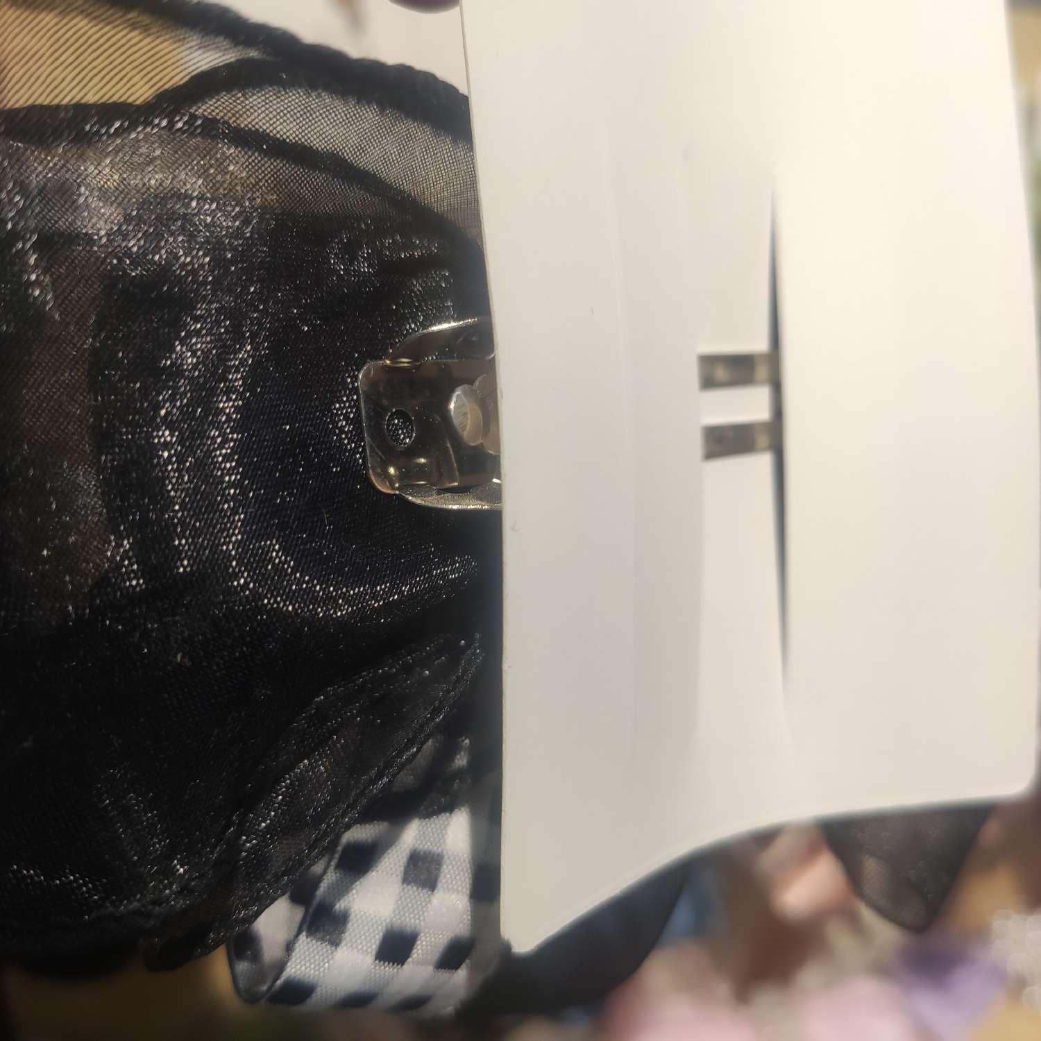 Real Face Bright Square Pearl Check Mesh Stitching Bow Spring Clip Hair Clip Hair Accessories Headdress Accessories Specification drawing