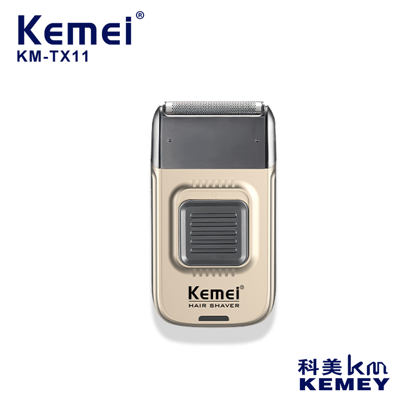 跨境厂家直供Kemei/科美剃须刀KM-TX11金银USB充电式往复式科美剃须刀图