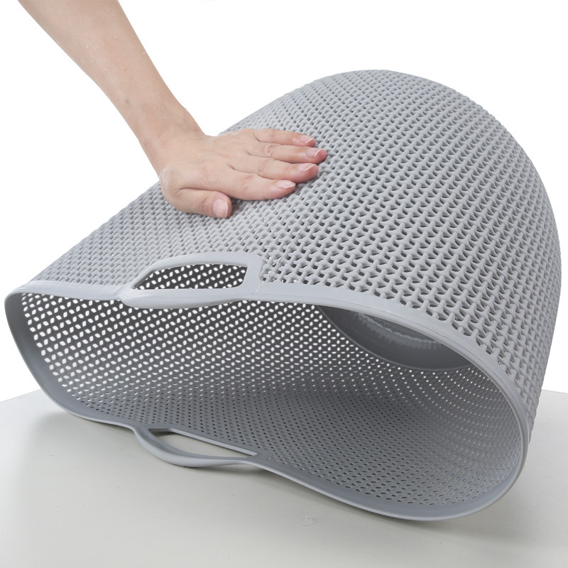 Japanese Hollow Imitation Pearl Curtain Storage Basket Portable Bedroom Children's Toys Dirty Clothes Basket Soft Bathroom Round Storage Basket Application Scenario