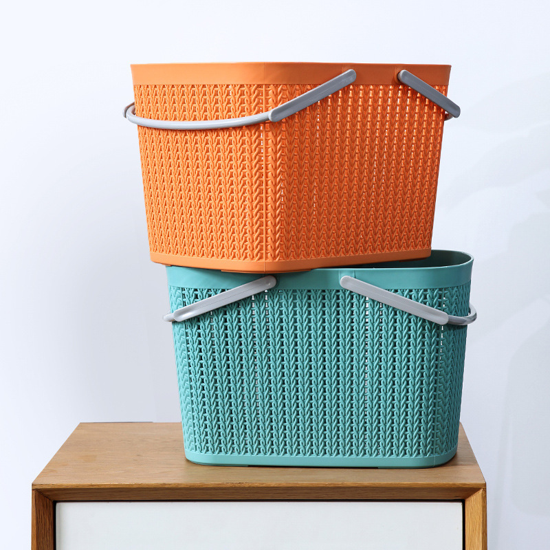 Simple Plastic Portable Shopping Basket Kitchen Vegetable Basket Portable Specification drawing
