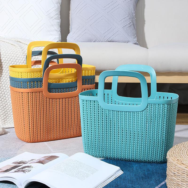 Soft Food Shopping Portable Storage Basket Plastic Large Fruit And Vegetable Storage Basket School Kindergarten Sundries Storage Basket