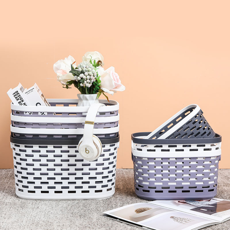 Oval Pressure Ring Storage Basket Plastic Pp Hollow Clutter Arrangement Basket School Kindergarten Storage Basket Specification drawing