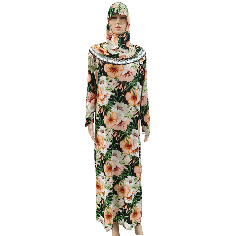 Factory wholesale of best-selling lace long hooded printed plus-size women's fashionable and trendy daily ethnic style long robe dresses and long skirts Item Picture