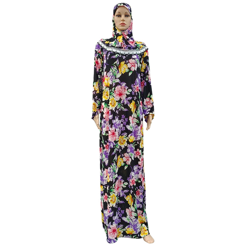Factory wholesale of best-selling lace long hooded printed plus-size women's fashionable and trendy daily ethnic style long robe dresses and long skirts