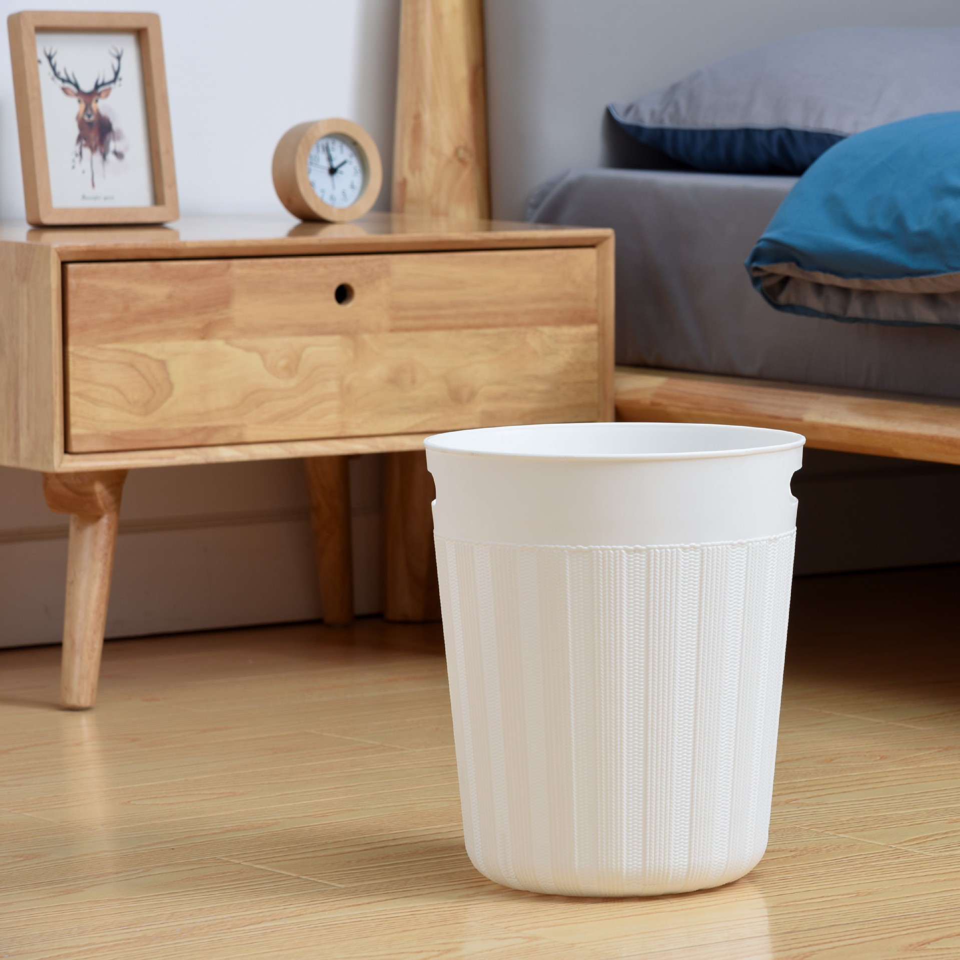 Garbage Sorting Kitchen Trash Can Round Plastic Sweater Pattern Hand Held Trash Bucket Paper Scraps Storage Bucket