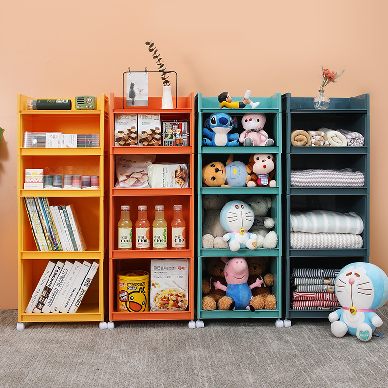 Color Multi-Layer Shelving Plastic Toys Finishing Storage Shelf Living Room Study Book Storage Shelf Manufacturers Wholesale Application Scenario