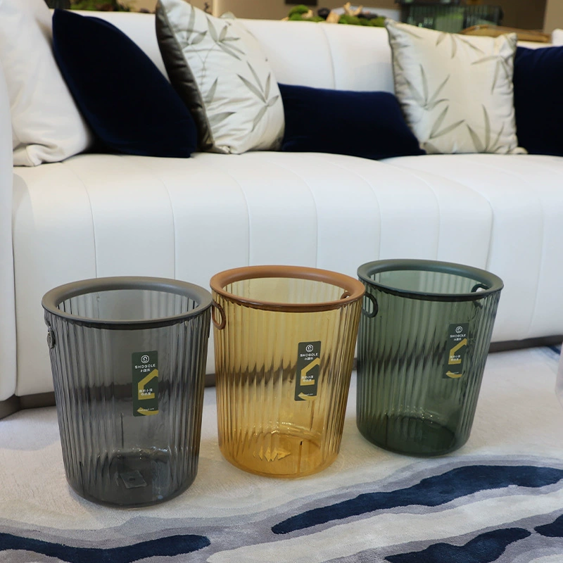 X111-2739 Light luxury transparent detachable built-in pressure ring trash can, simple style trash can and paper basket storage detail image 2