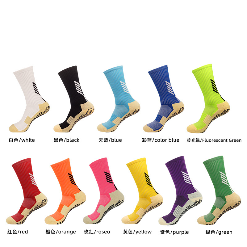 夏季中筒足球袜儿童专业防滑袜吸汗毛巾底运动袜男士点胶训练袜子