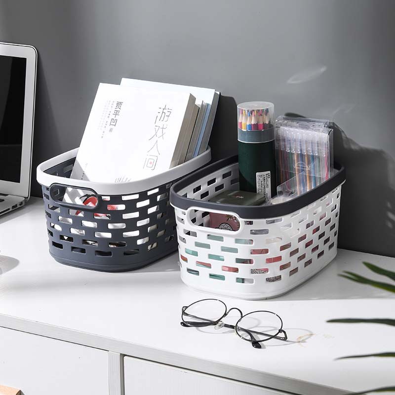 Oval Pressure Ring Storage Basket Plastic Pp Hollow Clutter Arrangement Basket School Kindergarten Storage Basket Application Scenario