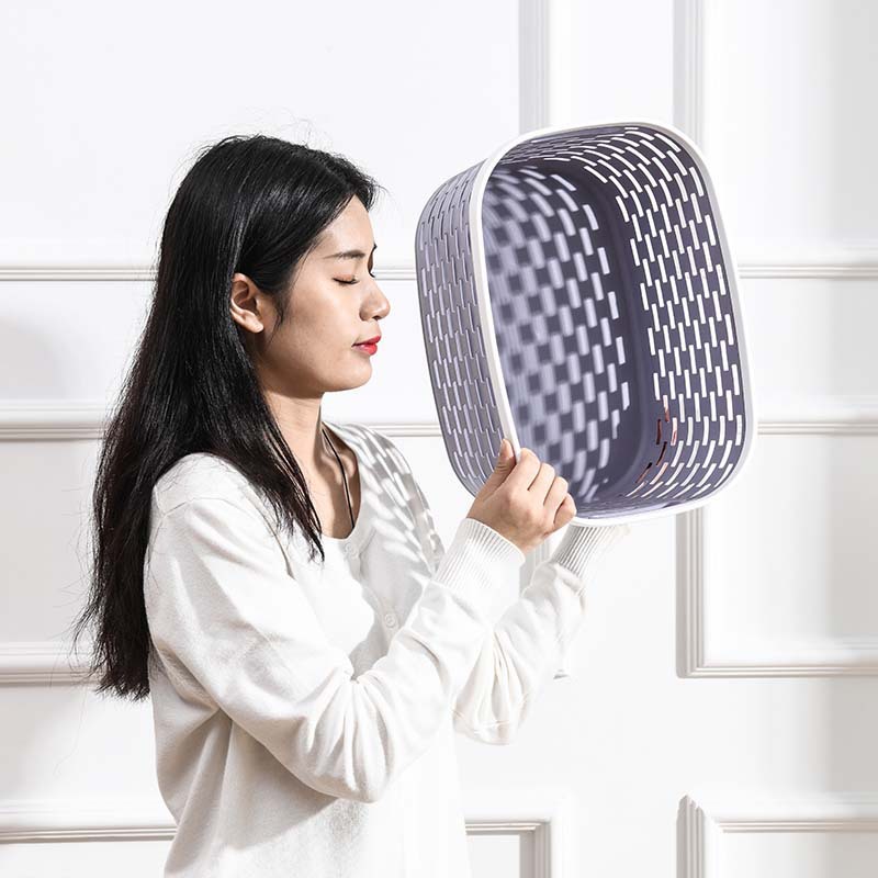 Oval Pressure Ring Storage Basket Plastic Pp Hollow Clutter Arrangement Basket School Kindergarten Storage Basket details Picture