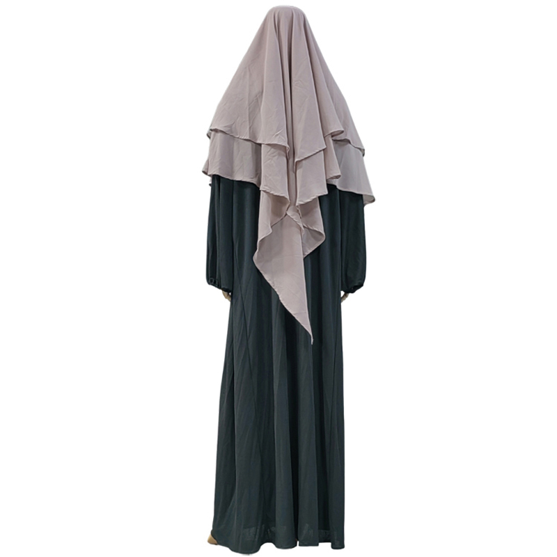 New cross-border factory direct sales Muslim solid-color chiffon headscarf, front two and back two long, fashionable European and American new multi-color women's headscarf, high-quality chiffon