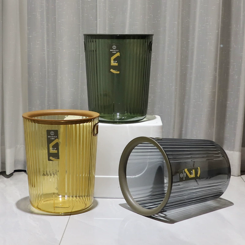 X111-2739 Light luxury transparent detachable built-in pressure ring trash can, simple style trash can and paper basket storage