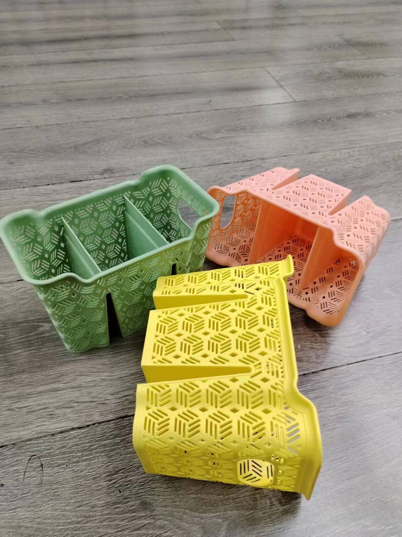 家用塑料筷笼厨房沥水筷子盒多功能三分格筷子笼马卡龙四色系详情图2