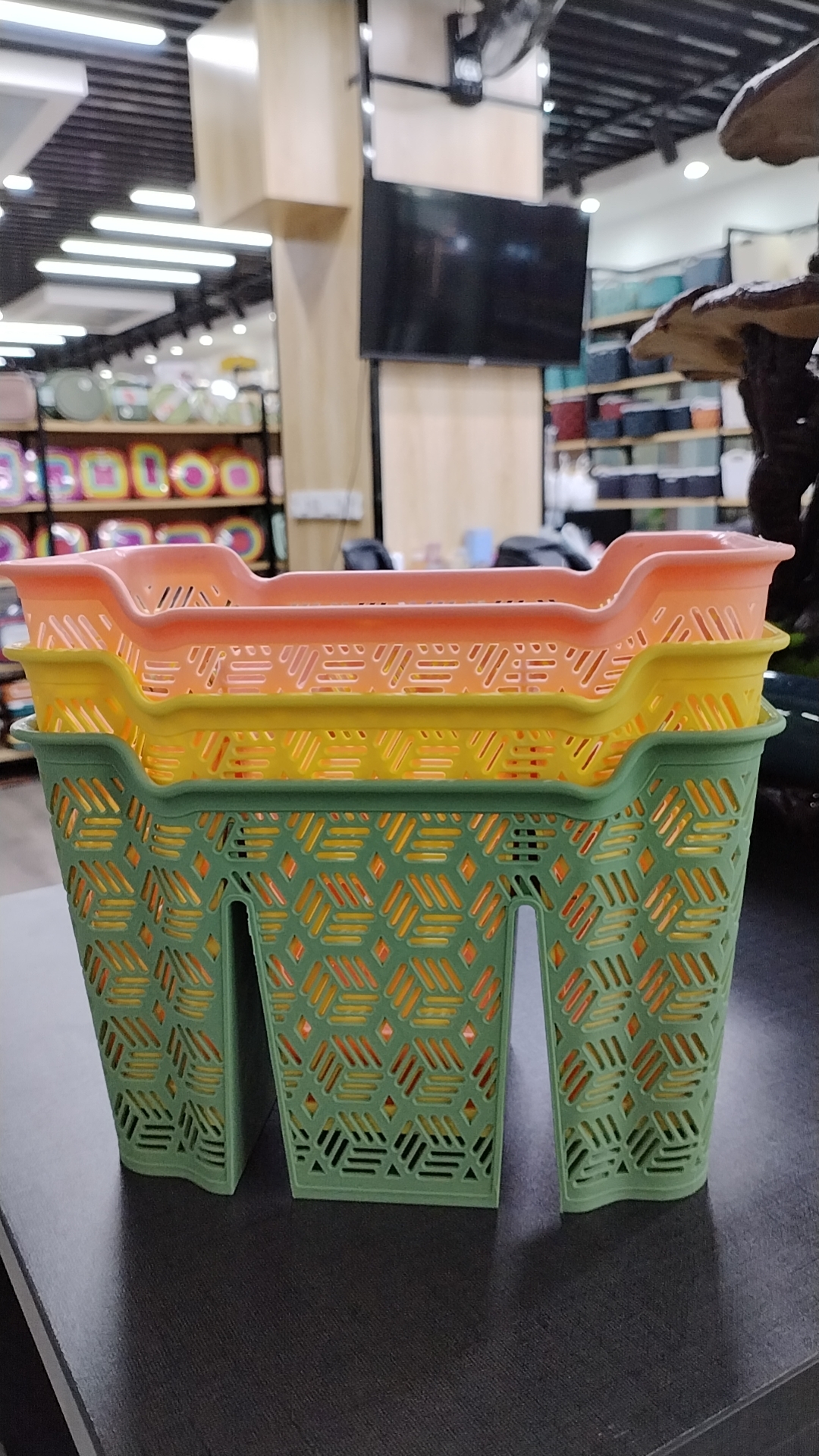 家用塑料筷笼厨房沥水筷子盒多功能三分格筷子笼马卡龙四色系详情图4