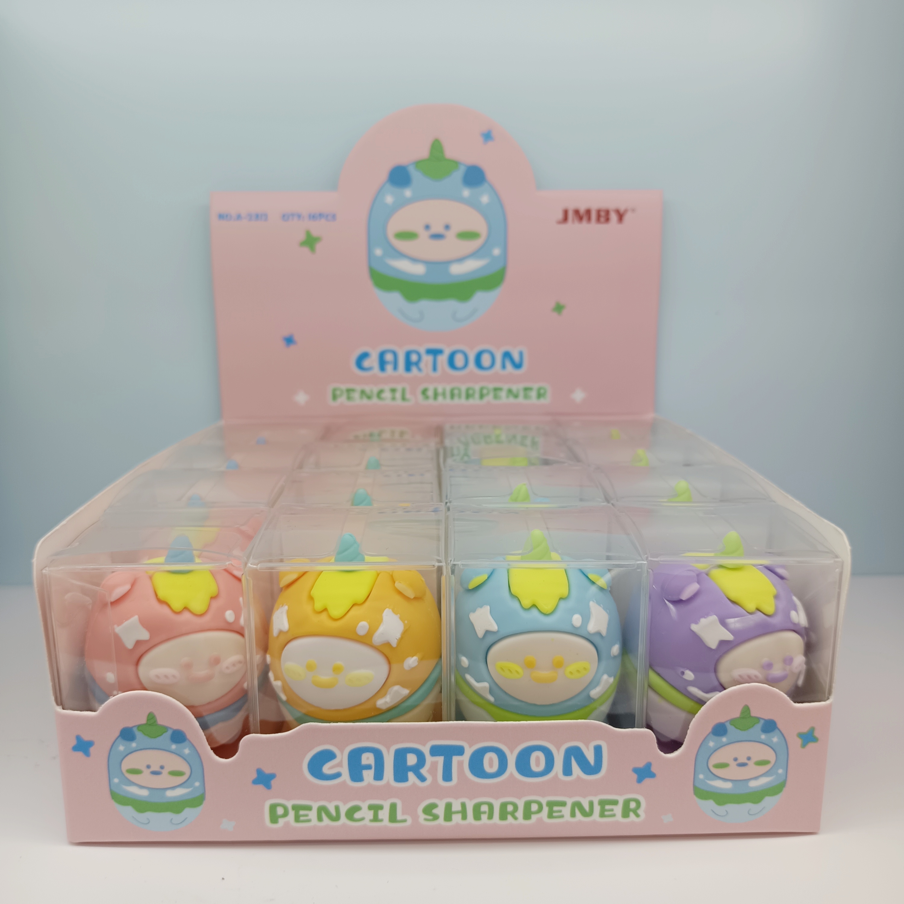 Creative cute silicone cartoon shape pencil sharpener mini portable stationery for students Specification drawing