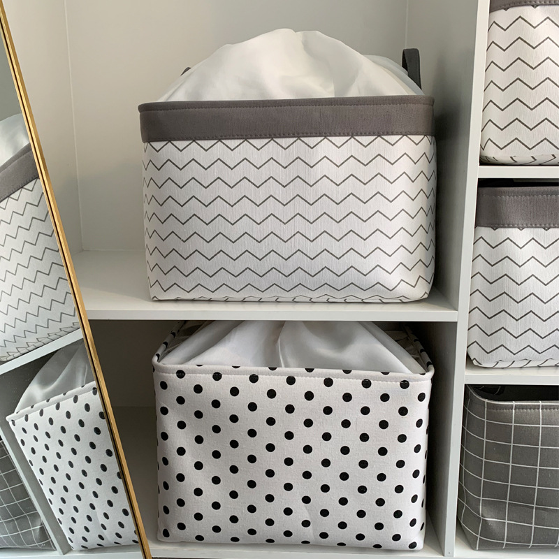 Three-Layer Thickened Belt Mouth Cloth Art Storage Basket Clothes Underwear Storage Basket Books Snacks Books Organizing Basket