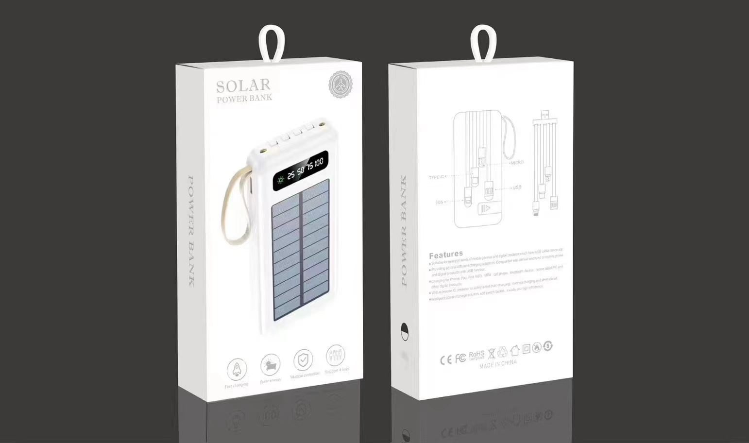 Three-wire solar lanyard power bank details Picture