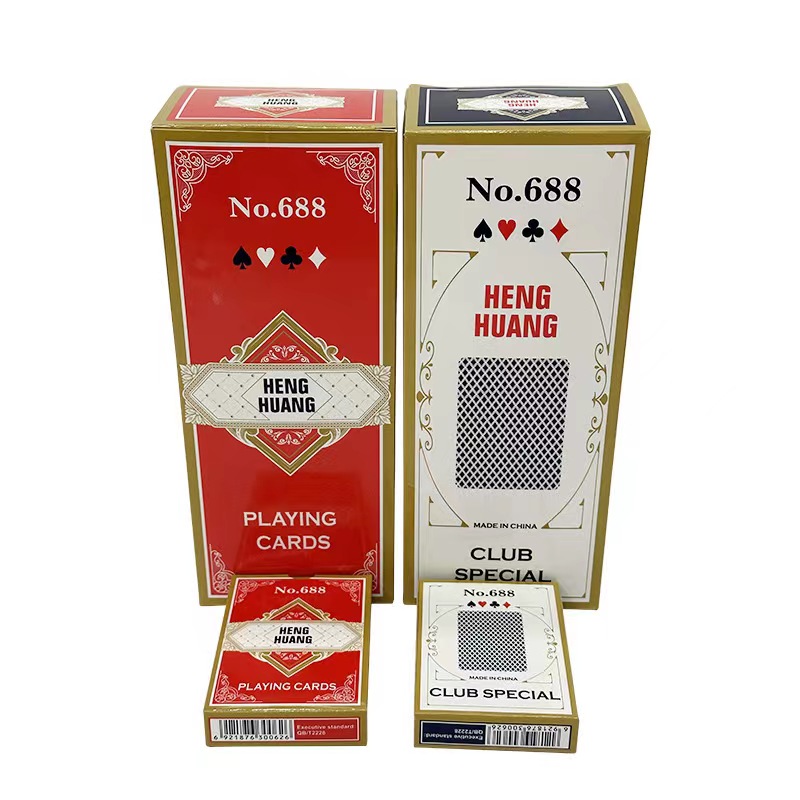 扑克牌HENG HUANG 688宽牌纸牌 仿进口黑芯纸扑克新款百乐专用防透光厂家供应图