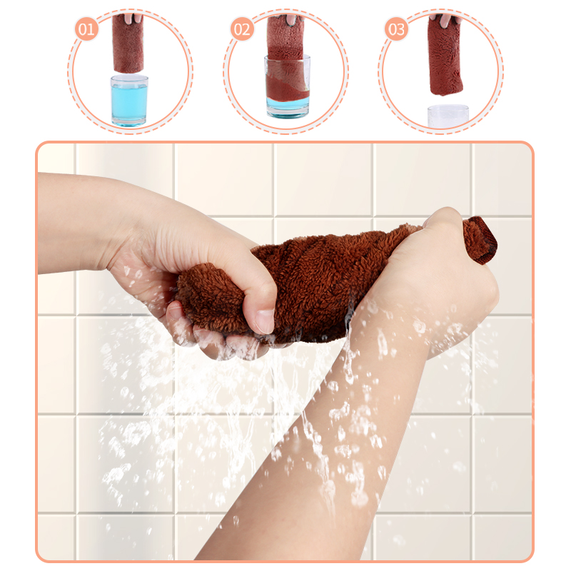 Coral velvet kitchen hanging hand towel Non-oil dish towel Bathroom toilet clean super absorbent towel details Picture