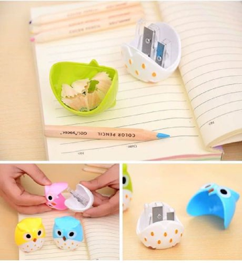 Creative stationery cartoon stereo Owl sharpener Student Double hole sharpener student supplies wholesale details Picture
